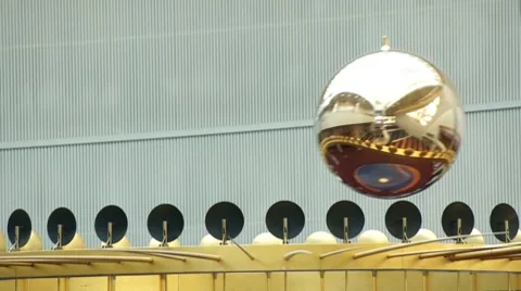 Foucault pendulum in Portland Convention Center Stock Footage