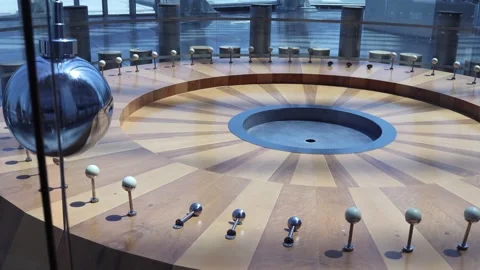 Foucault Pendulum in Valencia, Experiment to Demonstrate Earth Rotation Stock Footage 212461998