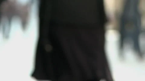 Foule slo-mo defocus 1 Stock Footage 2923271