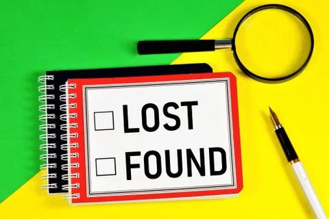 Found, lost. Stock-Fotos