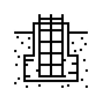 Foundation building structure line icon vector illustration Ilustración de archivo