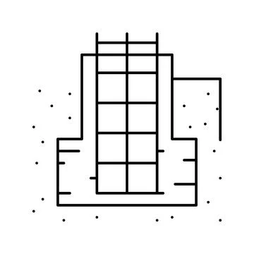 Foundation building structure line icon vector illustration Ilustración de archivo