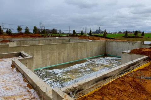 Foundation Construction Of New Homes Stock Photos