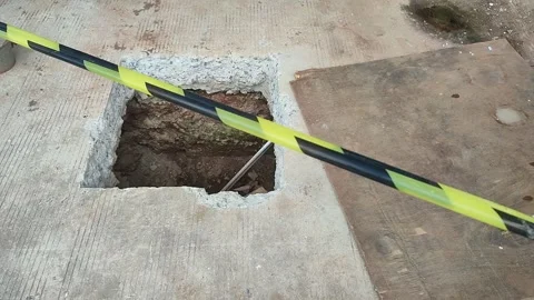 Foundation Construction Site with Safety Barrier Video stock 335511490