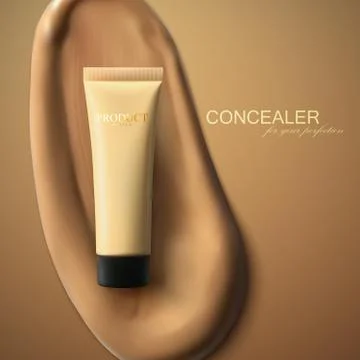 Foundation cream packaging design. Stock Illustration