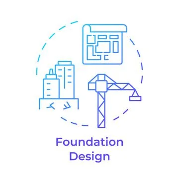 Foundation design blue gradient concept icon 스톡 일러스트