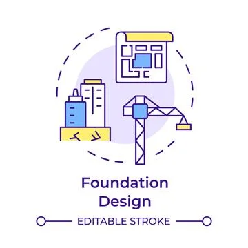 Foundation design multi color concept icon Stock Illustration