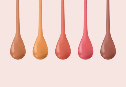 Foundation drops. Make up liquid bb cream foundation beige tints. Red lipstick Stockillustratie