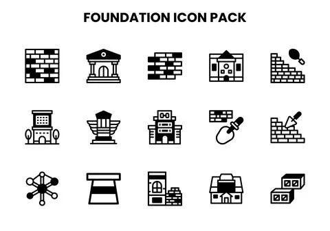 Foundation DuoTone Bundle Icons Pack Illustrazione stock