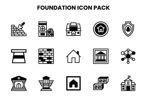 Foundation DuoTone Collection Icons Pack 스톡 일러스트