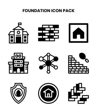 Foundation DuoTone Graphics Icons Pack Stock Illustration