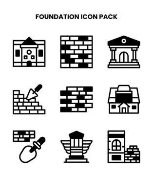Foundation DuoTone Vector Icons Pack Stock Illustration