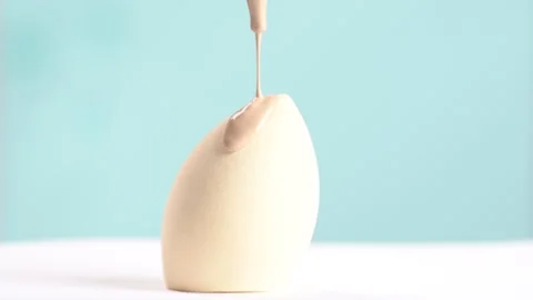 Foundation for face, concealer, cosmetic liquid foundation, or cream beige .. Stock Footage 277976367