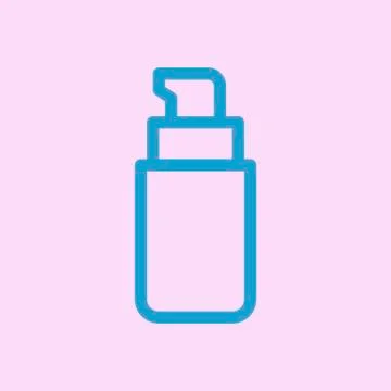 Foundation face cream thin line icon Stock Illustration