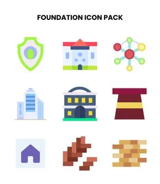 Foundation Flat UI Icons Pack Illustrazione stock