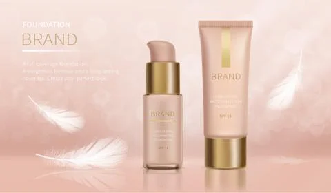 Foundation with full coverage and weightless Stock Illustration