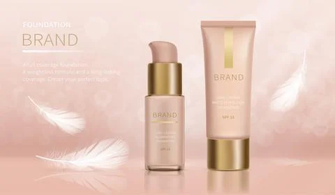 Foundation with full coverage and weightless Stock Illustration