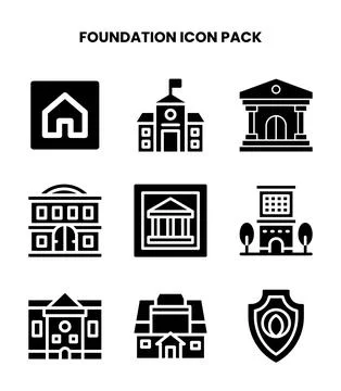 Foundation Glyph Bundle Icons Pack Stock Illustration