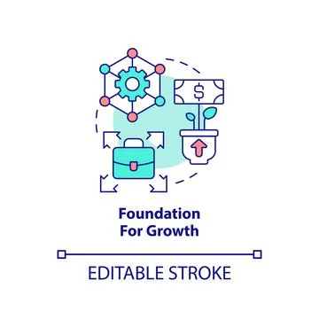 Foundation for growth concept icon Illustrazione stock