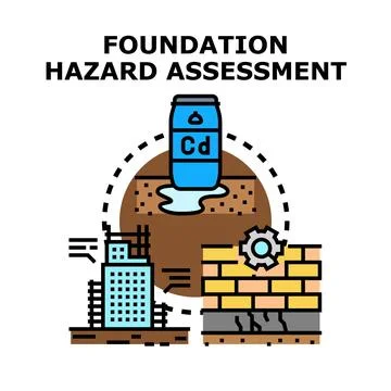 Foundation hazard assessment concept vector illustrating risk Stockillustratie