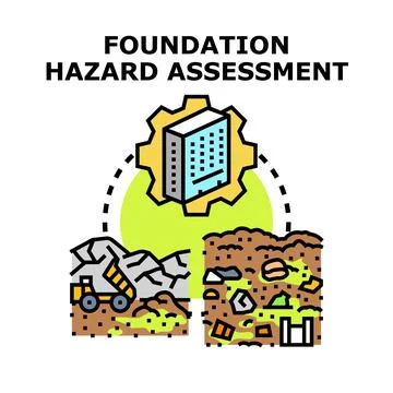 Foundation hazard assessment evaluating construction site risks 库存插图