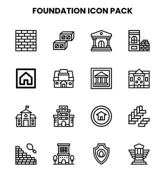 Foundation Line Bundle Icons Pack Stock Illustration