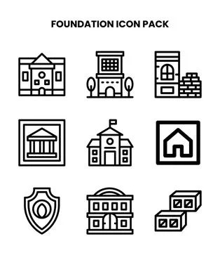 Foundation Line Graphics Icons Pack Illustrazione stock