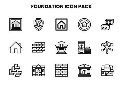 Foundation Line Scalable Icons Pack Stock Illustration