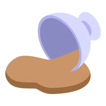 Foundation makeup spilling from overturned container, isometric view 스톡 일러스트