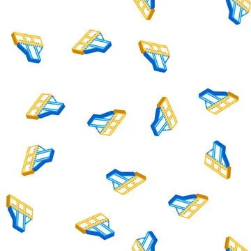 Foundation metallic frame isometric icon seamless pattern Stock Illustration