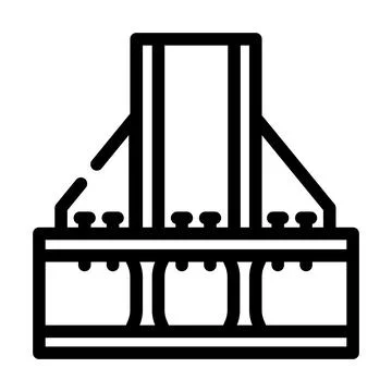 Foundation metallic frame line icon vector illustration 스톡 일러스트