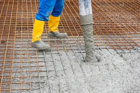 Foundation of an new built house in construction Stock Photos