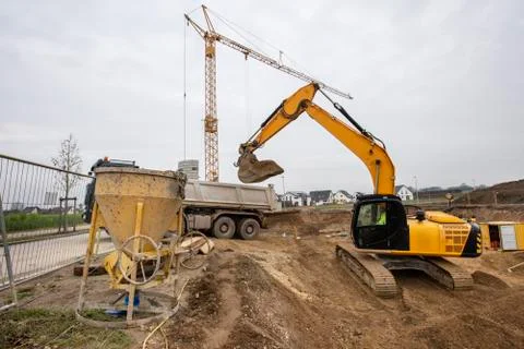 Foundation of a new built house Stock Photos