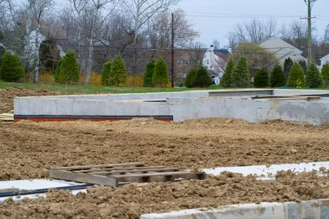 Foundation for a new house Stock Photos
