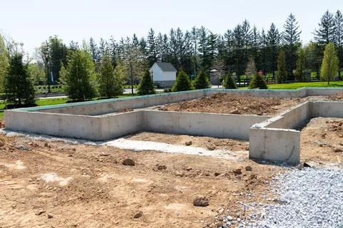 Foundation for a new house Stock Photos