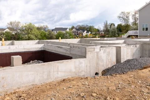Foundation for a new house Stock Photos