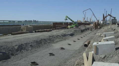 Foundation piles on a pit Stock Footage 65052500