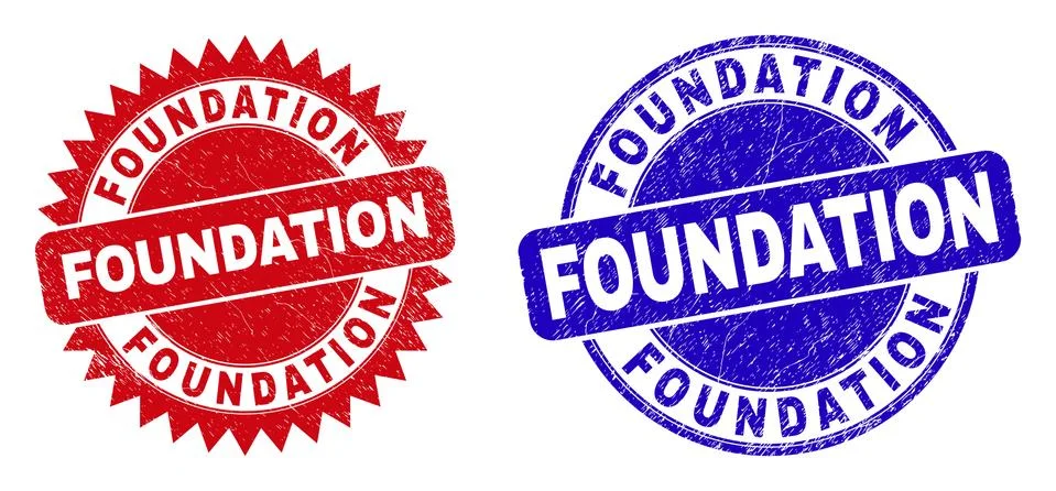 FOUNDATION Rounded and Rosette Seals with Corroded Surface Stock Illustration