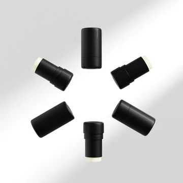 Foundation Stick packaging mockup, black makeup twist up tube packaging Illustrazione stock
