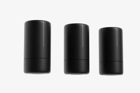 Foundation Stick packaging mockup, black makeup twist up tube packaging Stock Illustration