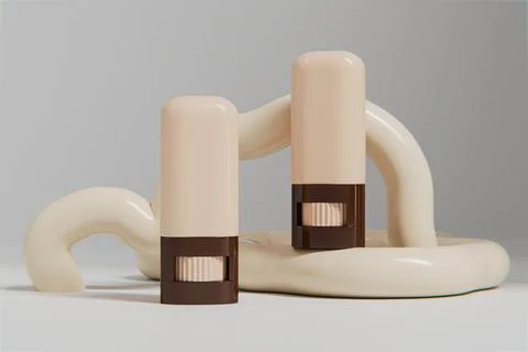 Foundation Stick packaging mockup Stock Illustration