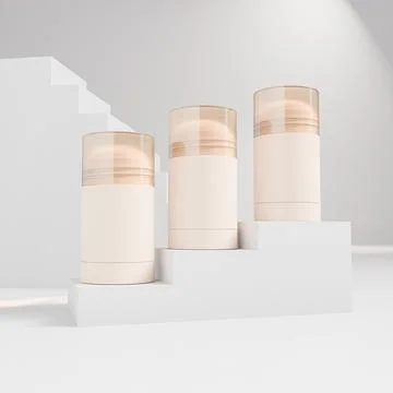 Foundation Stick packaging mockup, Rotating Solid cosmetic cream container Illustrazione stock
