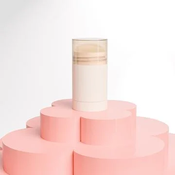 Foundation Stick packaging mockup, Rotating Solid cosmetic cream container Stock Illustration