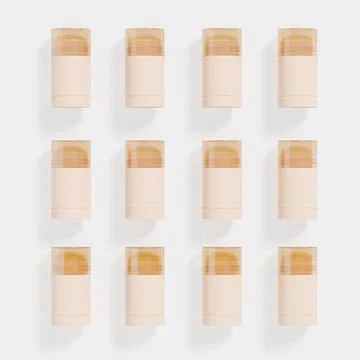 Foundation Stick packaging mockup, Rotating Solid cosmetic cream container Stock Illustration