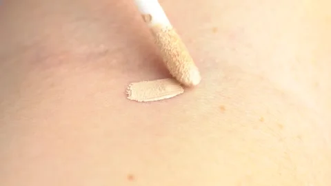 Foundation swatch texture. Foundation, concealer, face make-up smudge, smea.. Stock Footage 254960680