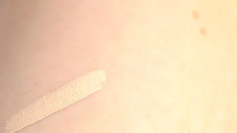 Foundation swatch texture. Foundation, concealer, face make-up smudge, smea.. Stock Footage 254961194