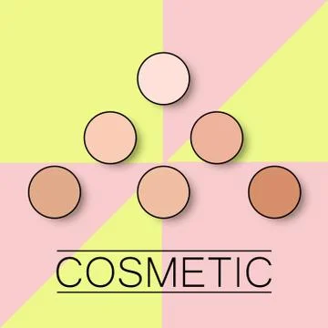 Foundation template design packaging of cosmetics Top view Stock Illustration