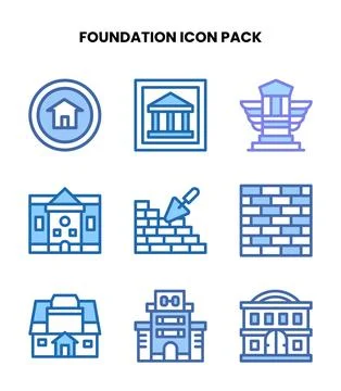 Foundation Two Colour Bundle Icons Pack Stock Illustration