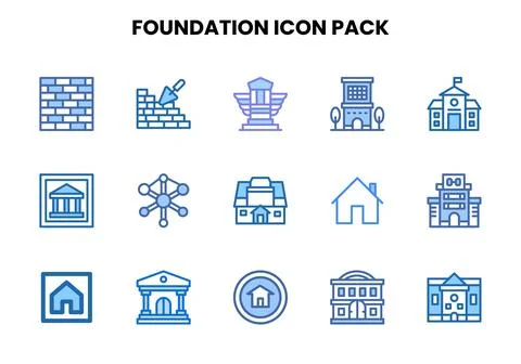 Foundation Two Colour Graphics Icons Pack Stockillustratie