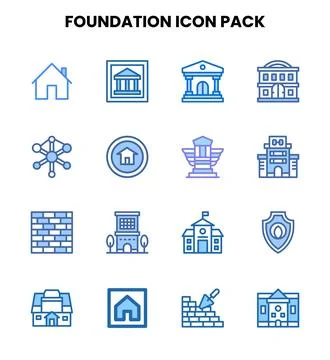 Foundation Two Colour Graphics Icons Pack Stock Illustration